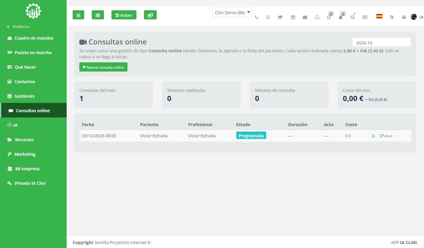 Consultas online por videollamada integrada