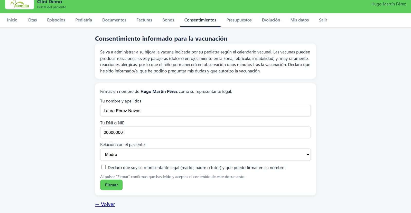Consentimientos de menores